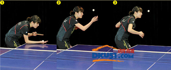 乒乓球发球技术：正手“转不转”发球（图解）